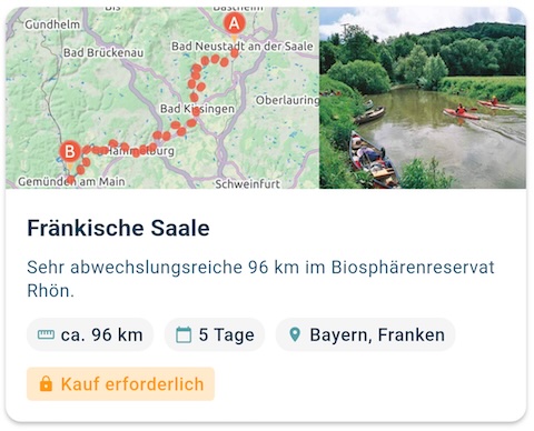 Fränkische Saale Paddeltour