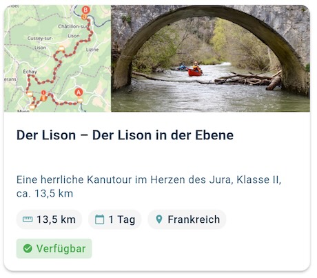 Eine herrliche Kanutour im Herzen des Jura, Klasse II, ca. 13,5 km.